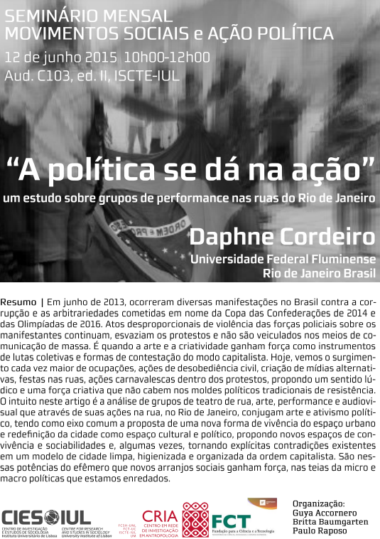 "Politics takes place in action": a study on performance groups on the streets of Rio de Janeiro